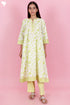 Cambric Cotton Dress In Floral Block Print